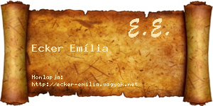 Ecker Emília névjegykártya